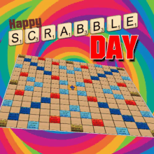 Happy Scrabble Day GIF - Board Game Game Happy Scrabble Day GIFs
