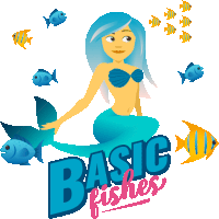 Basic Fishes Mermaid Life Sticker - Basic Fishes Mermaid Life Joypixels Stickers