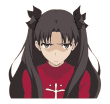 rin tohsaka fate stay night anime mad stare