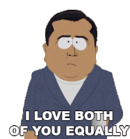I Love Both Of You Equally South Park Sticker - I Love Both Of You Equally South Park S17e3 Stickers