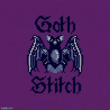 Goth Stitch Bat GIF - Goth Stitch Bat Cross Stitch GIFs