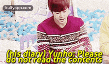 His Diary Yunho: Pleasedonot Read The Contents.Gif GIF - His Diary Yunho: Pleasedonot Read The Contents Kwak Si-yang Person GIFs