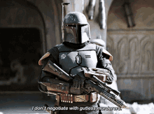 The Book Of Boba Fett I Dont Negotiate With Gutless Murderers GIF - The Book Of Boba Fett I Dont Negotiate With Gutless Murderers Boba Fett GIFs