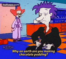 Why On Earth Are You Makingchocolate Pudding?.Gif GIF - Why On Earth Are You Makingchocolate Pudding? Label Text GIFs