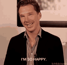 So Happy Benedict Cumberbatch GIF - So Happy Benedict Cumberbatch Happy GIFs