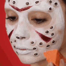 Jason Voorhees Mask GIF - Jason Voorhees Mask Costume Makeup GIFs