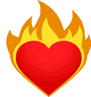 Flaming Heart Joypixels Sticker - Flaming Heart Heart Joypixels Stickers