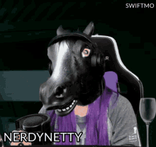 twitch swiftmo nerdynetty horse stare horse mask