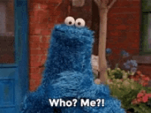 Cookie Monster Who GIF - Cookie Monster Who Me GIFs