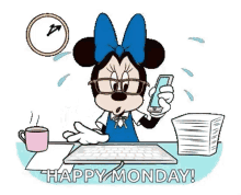 work monday busy secretary minnie mouse