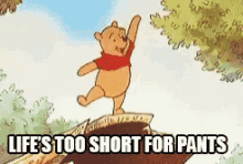 Life'S Too Short For Pants GIF - Winnie The Pooh GIFs
