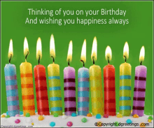 Thinking Of You On Your Birthday Birthday Candles GIF - Thinking Of You On Your Birthday Birthday Candles Birthday Cake GIFs