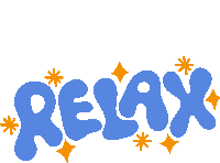 Relax Yellow Stars Around Relax In Blue Bubble Letters Sticker - Relax Yellow Stars Around Relax In Blue Bubble Letters Calm Down Stickers