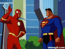 Superman And The Flash GIF - Flash Superman High Five GIFs