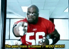 terry tate office linebacker pain train is coming woo pumped