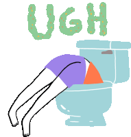 Head In The Toilet, Being Sick. Sticker - Preggers Ugh Drunk Stickers