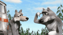 Wolf Masha And Bear GIF - Wolf Masha And Bear Thinking GIFs