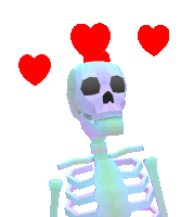 Hearts Love Sticker - Hearts Love Skeleton Stickers