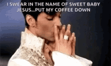 Prince Thinking GIF - Prince Thinking Put My Coffee Down GIFs