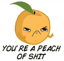 Piece Of Shit Youre A Peach Of Shit GIF - Piece Of Shit Youre A Peach Of Shit GIFs