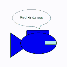 red sus among us among fish fishy