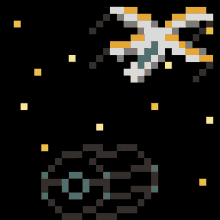star wars x wing tie fighter space fight pixel