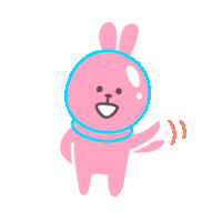 Pink Rabbit Sticker - Pink Rabbit Happy Stickers