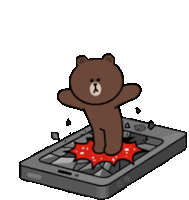 Brown And Cony Bear Sticker - Brown And Cony Bear Bad Computer Stickers