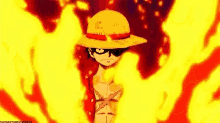 one piece luffy fire this is fine life rn