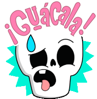 Skull Expressing Disgust. Sticker - Guacala Tongue Out Confused Stickers