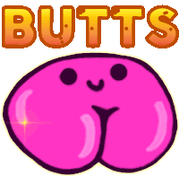 Butts Giant Butts Sticker - Butts Giant Butts Sparkly Butt Stickers
