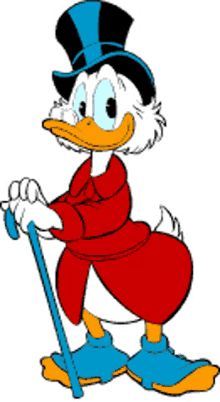 donald duck scrooge cane pose hat