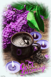 Good Morning Purple GIF - Good Morning Purple Candle GIFs