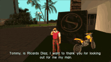 gta grand theft auto gta lcs gta one liners tommy is ricardo diaz i want to thank you for looking out for me my man gta grand theft auto gta lcs gta one liners tommy is ricardo diaz i want to thank you for looking out for me my man