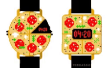 pizza watch time 420 alarm graphic art