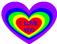 I Love You Rainbow Sticker - I Love You Rainbow Hearts Stickers