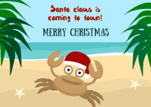 Merry Christmas Crab GIF - Merry Christmas Crab Santa Hat GIFs