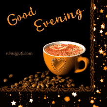Good Evening Coffee GIF - Good Evening Coffee Sparkles GIFs
