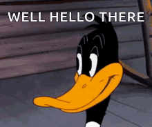 looney tunes daffy duck hello greetings well hello there