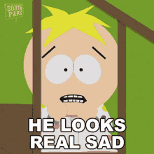 he looks real sad butters stotch south park s12e12 about last night