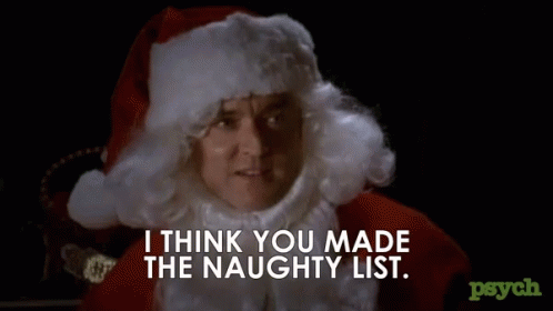 Naughty List Santa GIF.