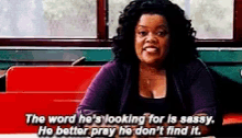 Yvette Nicole Brown Word Hes Looking For Is Sassy GIF - Yvette Nicole Brown Word Hes Looking For Is Sassy Community GIFs