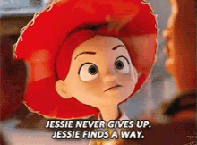 Jessie Never Gives Up. Jessie Finds A Way. GIF - Cowgirl Jessie Toy Story GIFs