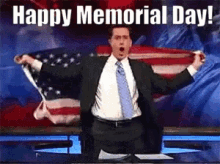 Memorial Day American Flag GIF - Memorial Day American Flag Stephen Colbert GIFs