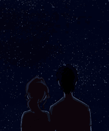 stars couple stare night