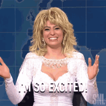 Im So Excited Dolly Parton GIF - Im So Excited Dolly Parton Saturday Night Live GIFs