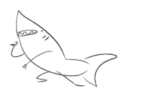 shark jaws drawing funny
