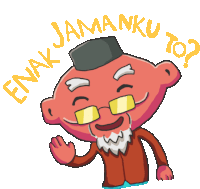 Cheerful Grandpa Says Enak Jamanku To In Indonesian Sticker - Listen To Your Elderly Laugh Lol Stickers