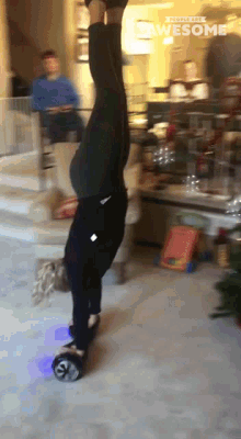 Crashed In To A Christmas Tree People Are Awesome GIF - Crashed In To A Christmas Tree People Are Awesome Handstand On Hoverboard GIFs