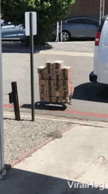 Pile Of Boxes Viralhog GIF - Pile Of Boxes Viralhog Amazon Delivery Fail GIFs